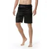 Mäns sömnkläder sommar glansiga sömlösa shorts underkläder hane plus size casual sovbotten