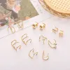 Серьги набор серег женская ушная манжетка поддельные пиргингс