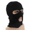 Cykelkappar 3 hål vinterskidmask varm unisex balaclava hatt full ansikte svart stickad snowboard cap hip hop beanie