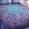 Set di biancheria da letto set floreale bohémien morbido mandala americano doppia eu copripiumino a doppia dimensione con federa