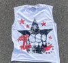 American Retro Street Alfabe Baskılı Yuvarlak Boyun Söğretsiz Tshirt Erkek Y2K Harajuku Moda Gotik Gevşek Gömlek 240422