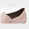 Casual Shoes Winter Low Top Rain Women's Restaurant Work Galoshes Waterproof Chef Flats Ladies Short Plush Rainshoes Fur Lined Loafer
