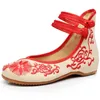 Casual Shoes Low Heel Single Blue and White Pottery Greenow Mouth Cattle Senon Botten Embroidered tyg Kvinnors solblomma