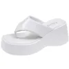 Slippare Flat Shoes Female Womans Heeled Mules Rubber Flip Flops Slide Platform Lady On a Wedge 2024 High Summer Haiian H240423