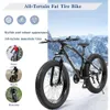 Bike mountain bike con pneumatici a grasso da 26 pollici a 21 velocità Freni a disco doppio a doppio sospensione e telaio ad alto contenuto di carbonio Anti slip bici Y240423