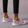 Scarpe casual maglia donna donna elastica vulcanizzata scivolare su calzature da donna traspirante per il comfort morbido piatto per sneaker da donna