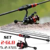 Akcesoria Sougayilang 2.1M Spinning Fishing Rod i 2000 Spinning Reel Combo 0,85G Waga wrażliwa na miękką końcówkę basową szczupak