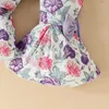 衣料品セット女の女の子の幼児服トップスカートフレアパンツスーツドレストッププリントベルボトムスヘアバンドセット6か月3歳