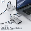 Hubs USB C Hub, QGEEM USB C à l'adaptateur HDMI 4K, 7 en 1 dongle USB C avec livraison de puissance 100W, 3 ports USB 3.0, lecteur de carte SD / TF