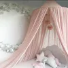 Ensembles en mousseline de moussiér Dôme Mosquito Net Kid Baby Bed Bed Colver rideau litière de chambre ronde décor des enfants suspendus