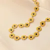 Halsketten 2022 Neue elegante Blume Daisy Schlüsselbein Halskette für Frauen Braut Hochzeitsfeier Schmuck koreanische Halshöhe Perlenanhänger Geburtstagsgeschenke