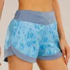 Lulumon Shorts New Sports Women's Tight、Quick Drying、Anti Shining Yoga Outwear Training High Waist Printed Fitnessショーツ