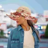 ベレー帽の女性の太陽帽子織り夏の屋外保護