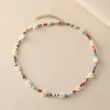 Necklaces 2024 New Lovely Daisy Flower Colorful Beads Pearl Clavicle Choker Necklace for Women Girls Spring Summer Jewelry Wholesale