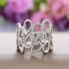 Bands Huitan Delicate Hollow Out Water Drop Shape Women Wedding Rings Dazzling Crystal Cubic Zircon Anniversary Gift Fashion Jewelry