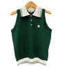 Jackor Summer Women's Golf Sweater Vest ärmlös Vneck Sticked Crop Tops Training Wearhirt