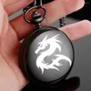 Pocket Watches the Dragon Cool Design Craving English Alphabet Face Bekijk een riemketen Black kwarts perfect cadeau