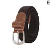 Belts 120-130cm Casual Knitted Pin Buckle Men Belt Woven Canvas Elastic Expandable Braided Stretch For Women Jeans Female B X6I0