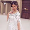 2019 modestes robes de mariée arabe saoudienne écarte des applications d'épaule en tulle perle longueur de plancher dubai