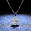 Necklaces Strands Strings Sterling 1 Mosan Diamond Necklace Womens Fashion Clover Flower New Sier Pendant Clavicle Chain