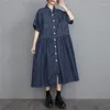 Платья для вечеринок 2024 прибытие в стиль Korea Street Fashion Chic Girl's Vintage Denim Blous