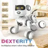 Elektrische/RC-dieren grappig RC Robot Electronic Dog Stunt Dog Voice Command Touch-Sense Music Song Robot Dog For Boys Girls Childrens Toys 6601 T240422