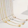 Ketten 18k Real Gold Halskette Au750 Kabelknochenkette Verstellbarer Laserperlenpullover