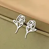 Stud -oorbellen kinitiale bohemia bloem oorheden mode sieraden roestvrij staal rozen vrouwen feestoor piercing pendientes