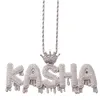 Naam ketting kroon knop kopletter splicing hiphop hanger essentiële persoonlijkheidstrend voor koppels