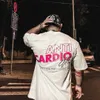 T-shirt anti cardio T-shirt Summer Casual Short Gyeves Cotton T-shirt Gym Mas Male Training Tee Tops Fashion Femmes T-shirt 240423