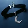 Colliers Crescent Moon Choker Velvet noir épais avec bijoux grand charme gothique gothique Punk Creative Gift Fashion Pendant 2021 Nouveau