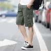 Męskie spodenki Summer Fashion Męskie spodnie ładunkowe Kolan Klasyczne wiele kieszeni Duży rozmiar bawełniany pół khaki armia zielony