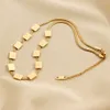 Instagram Style Niche Design Small Square Brand Flat Snake Necklace Women's Stainless Gold Minimalist Atmospheric Neckchain Knight Titanium Steel Jewelry