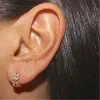 Earrings XIYANIKE Silver Color Hot Selling Leaves Full Zircon Hoop Earrings Female Fashion Simple Gorgeous Jewelry Valentine Gift