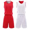 Fans tops T-TEES dubbelzijdige hoogwaardige mannen basketballen set uniformen kits sportkleding kinderen omgekeerde basketballirtes college tracksuits y240423