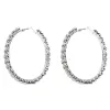 Orecchini classici gemme di strass in vetro brillante di grandi orecchini a cerchio per le donne accessori per le dichiarazioni della moda per la moda