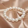 Brins Bracelet de perle blanc élégant classique pour femmes Banquet de mariage Bracelets 612 mm Perles Bijoux faits à la main Gift