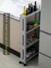 Racks Kitchen Storage Rack pour marchandises étagère latérale de réfrigérateur 2/3/4 Couper amovible avec roues Rack de gabarit d'organisateur de salle de bain Nouveau nouveau