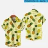 Herren lässige Hemden Blusen 3D -Print Obst Ananas Hemd Mann Mode Kurzärmel Button Street Streetwear Übergroße Strandkleidung