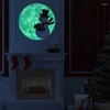 Wall Stickers 30cm Christmas Luminous Moon 3D Sticker For Kids Room Living Bedroom Decoration Home Decals Glow In The Dark U3