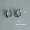 Dangle Kronleuchterblattdruck mit glänzendem Zirkondekoration Ohrringe für Frauen böhmischer eleganter Stil Silber Farbe Juwely Täglicher Kleidung Accessoires H240423