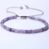 Brins Stone nautre 2x4 mm Amethyst Rose Quartz Moonstone Loose Spacer Perles Bracelet pour femmes Bracelet ajusté tissé Bijoux pour femmes