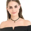 Halsband mode bollstjärna choker halsband för kvinnor vintage svart färg pu läder krage neogoth trend party smycken tillbehör