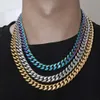 12mm Hip Hop Cuban Link -Kette Halskette 18k Männer vergoldete Edelstahlketten aus Edelstahl