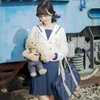 Kläder sätter japanska koreanska JK Uniform Nautical Girl School Female Student Class Sailor Cosplay