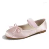 Scarpe casual taglia 33-43 Donne Mary Jane Round Toe Ladies Bow Ballet Satin Ballet Flats Spring Autumn Flat Zapatos de Mujer