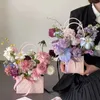 Подарочная упаковка портативная цветочная коробка бумага светло -розовые сумки магазин свадьба День святого Валентина