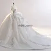 2024 Vestidos de noiva de tamanho 2024 Vestidos de noiva Torre de tule de luxo Jardim na quarta -feira vestido de Novia apliques de renda cheia de prata de cristal de prata