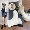 أحذية قصيرة تم تشغيل Womens 2024 الربيع والخريف على الطراز البريطاني المرن Slim Slim Zipper Boot