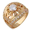 With Side Stones Fashion Austria Crystal Rings Gold Color Finger Spider Ring Wedding Engagement Cubic Zirconia For Women Man Wholesale